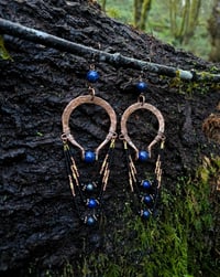 Image 2 of Lapis Lazuli hoops 