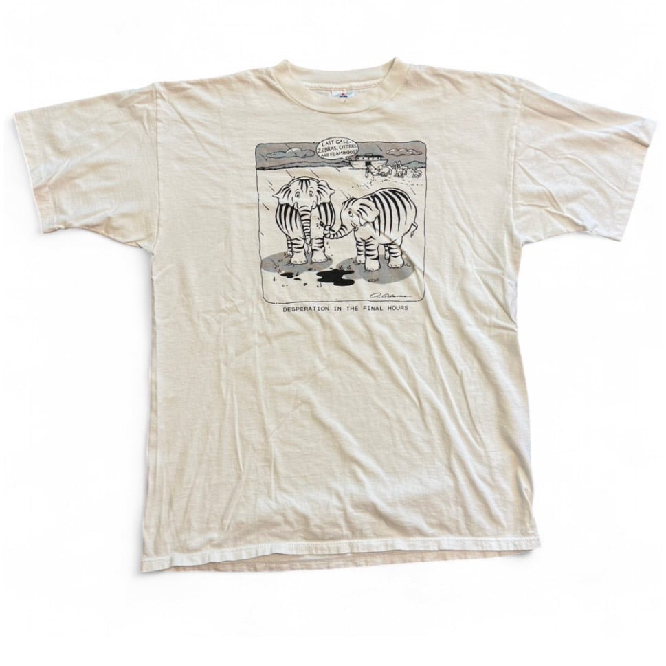 Image of 1990s Elephant Animal Funny Humor Graphic Tee (XL)