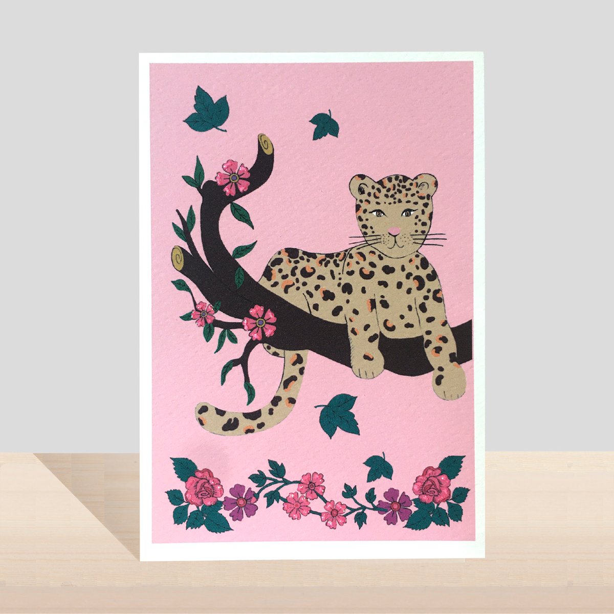 Flora And fauna Leopard Card