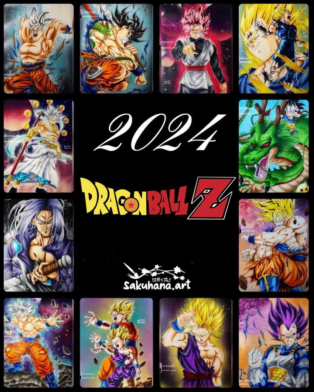 Dragon Ball Z Kalender 2024. Jahres-Wandkalender 2024 mit den