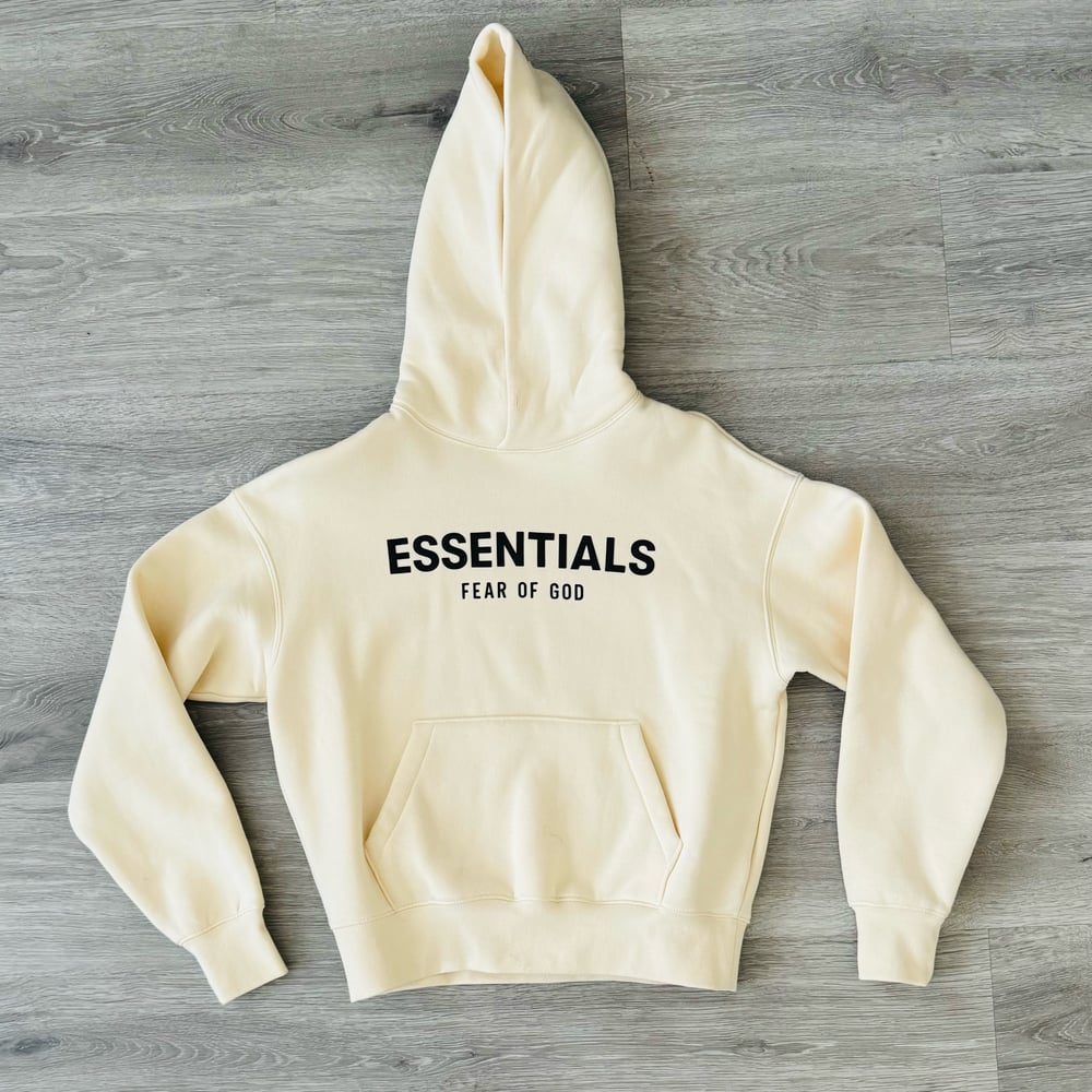 Image of ESSENTIALS HOODIE CREAM SIZE MEDIUM - WOMENS