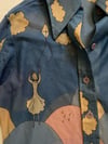early 70s kite flying patchwork mountain blouse
