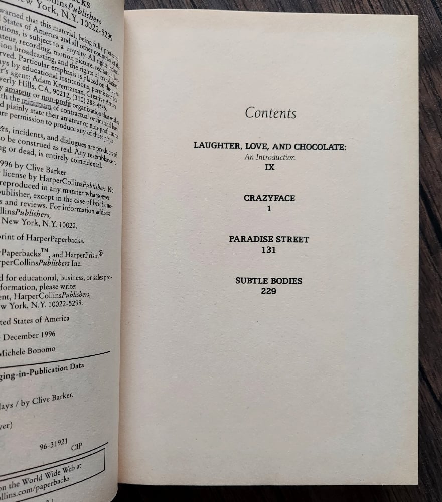 Forms of Heaven: Three Plays by Clive Barker - First Edition