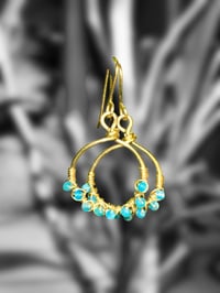 Image 5 of Blue Apatite Hoop Earrings