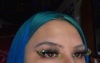Image 3 of Green with star lashes 