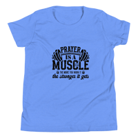 Image 7 of Unisex Youth Short Sleeve T-Shirt (Prayer is a Muscle)