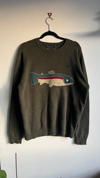 Image 1 of L - Green knit trout sweater 