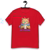 Image 7 of Cat-puccino Cozy Cat Coffee Graphic Unisex T-Shirt