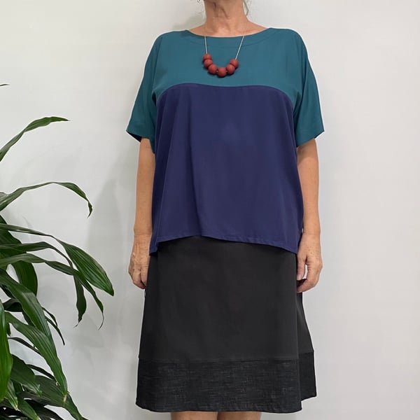 Image of blue and green top