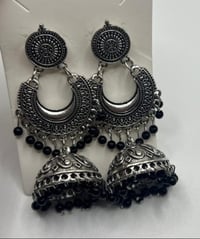 Image 1 of Round beaded jhumka 