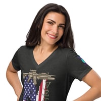 Image 2 of Women’s Veteran relaxed v-neck t-shirt