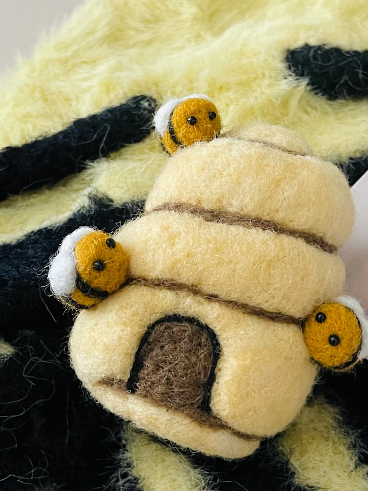 Image of Felted bee hive