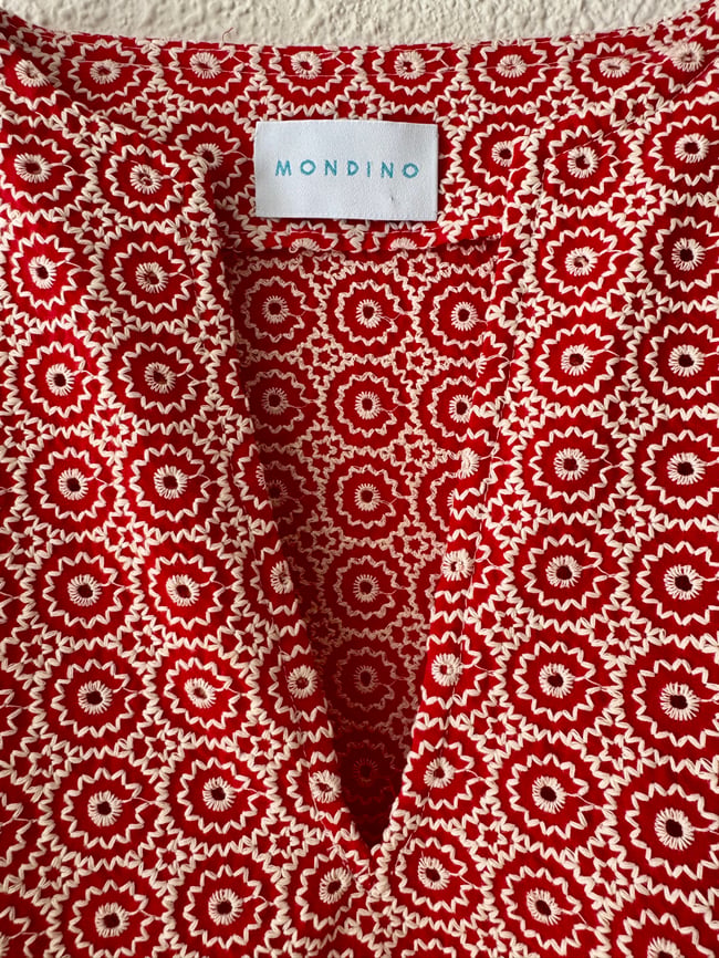 THE PARKER IN RED BRODERIE ANGLAISE
