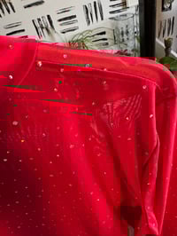 Image 2 of SHEINsxy sheer crop stud top 