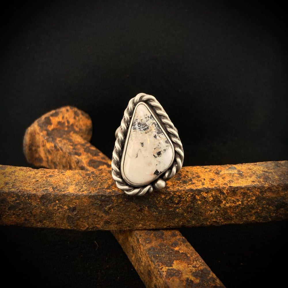 White Buffalo Turquoise Ring 4