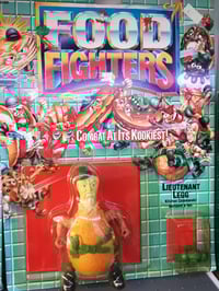 Image 1 of Food Fighters Lieutenant Legg MOC – Mattel 1988 – Vintage Sealed Figure