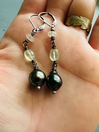 Image 10 of Tahitian pearl and opal earrings