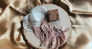 Image of Teardrop Macrame Earrings: Blush