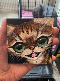 Hissing Tabby Cat Original Acrylic Painting