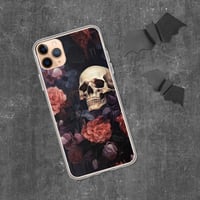 Image 2 of Rococo Painting Human Skull and Flowers Goth Clear Case for iPhone®