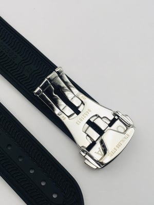 Image of 20mm-22mm black Nylon silicone Rubber Watch Strap Band,Omega seamaster Planet Ocean.