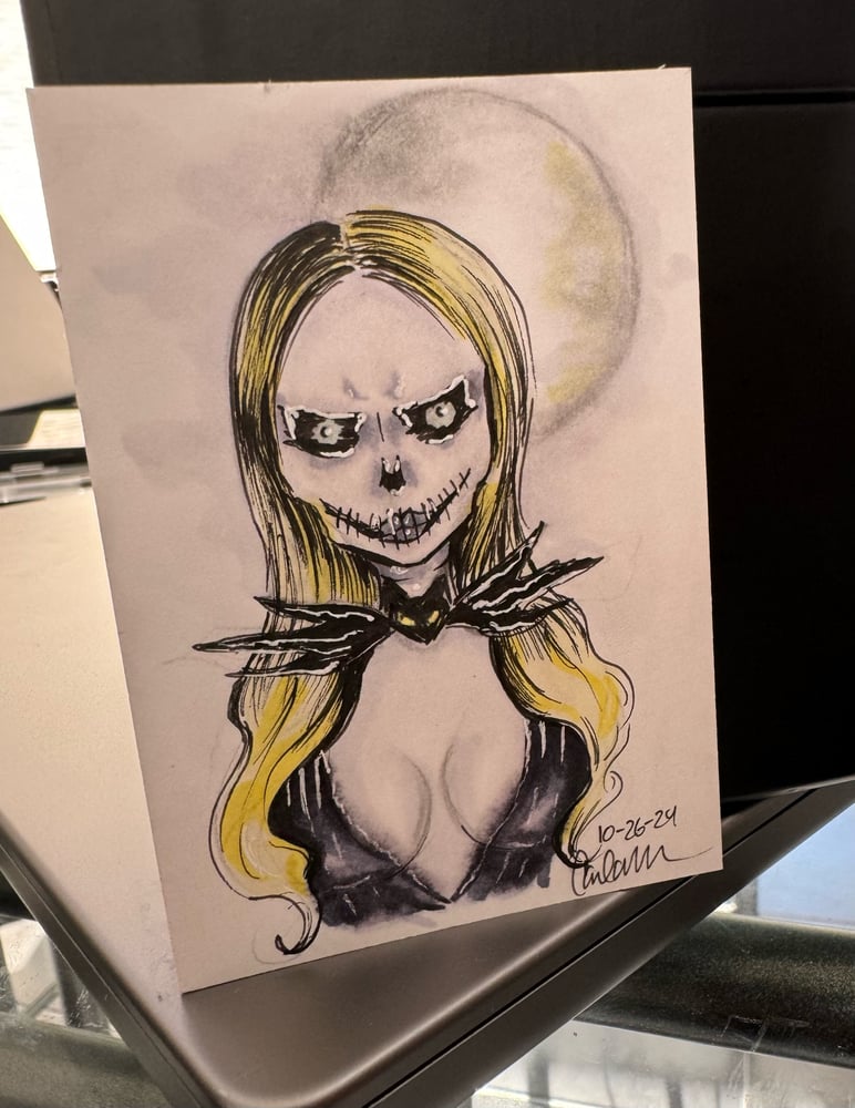 Image of Hand Drawn Trading Card Jackie Skellington 