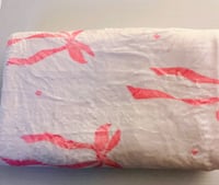 Image 2 of White and Pink Coquette Bow Throw Blanket 