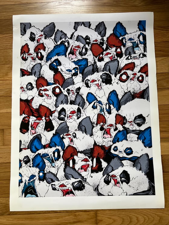 Image of FANGS AND FUR BALLS AP PRINT hand embellished 