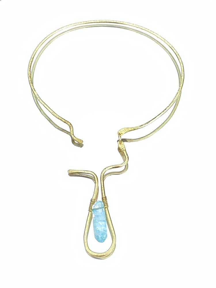 Image of Aqua Heart Neck Cuff Pre-Order