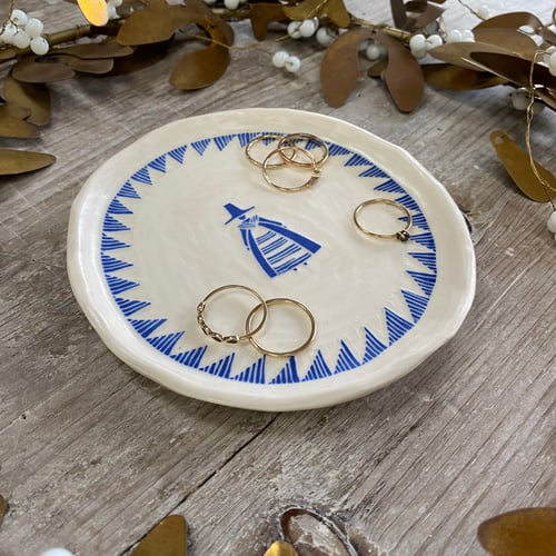 Image of Blue Welsh Lady Little Plate/Trinket Dish