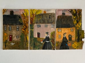Image of A lane in autumn - triptych of tiny paintings 