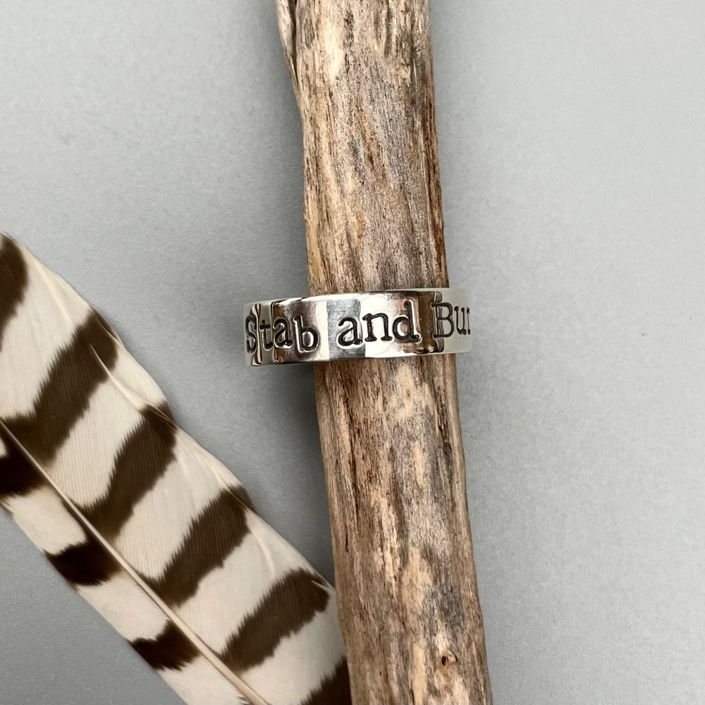 Stab and Burn Sterling Silver Handmade Ring