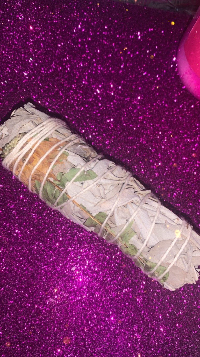 Image of “Cedar “wrapped white sage small bundle 