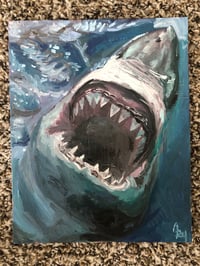 Great white shark - original oil