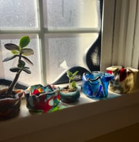 Image 2 of Fused glass small funky planter pot