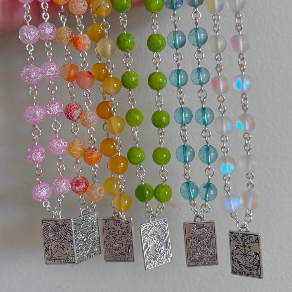 Image of tarot card necklaces