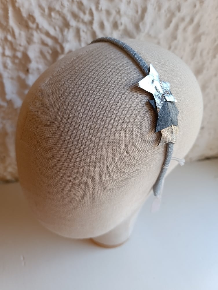 Image of Cerchietto stelle imperfette ambo lati argento/turchese
