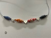 Image 5 of Handcrafted Paper Bead Necklace with Sterling Silver Hearts