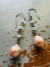 Image 5 of baroque pearl and opal earrings