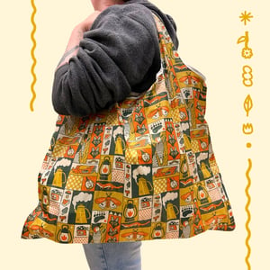 Autumnal Quilt Packable Tote  Bag