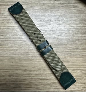Image of Green Canvas & Shell Cordovan Watch Strap