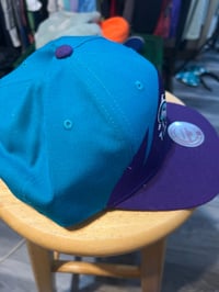 Image 3 of Charlotte Hornets NBA Basketball SnapBack Sharktooth Hat