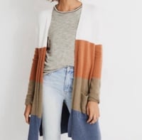 Image 1 of MADEWELL color block open sweater duster cardigan 