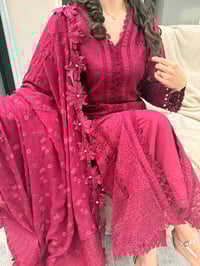 Image 2 of Chikankari magenta
