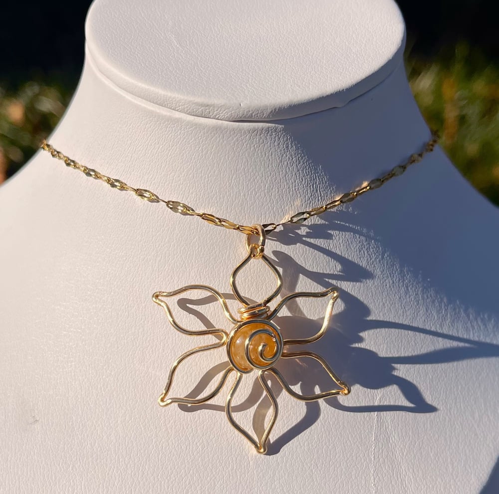 Image of Citrine Flower Necklace 