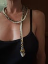 1920 Turkish trench art hand beaded snake wrap around necklace