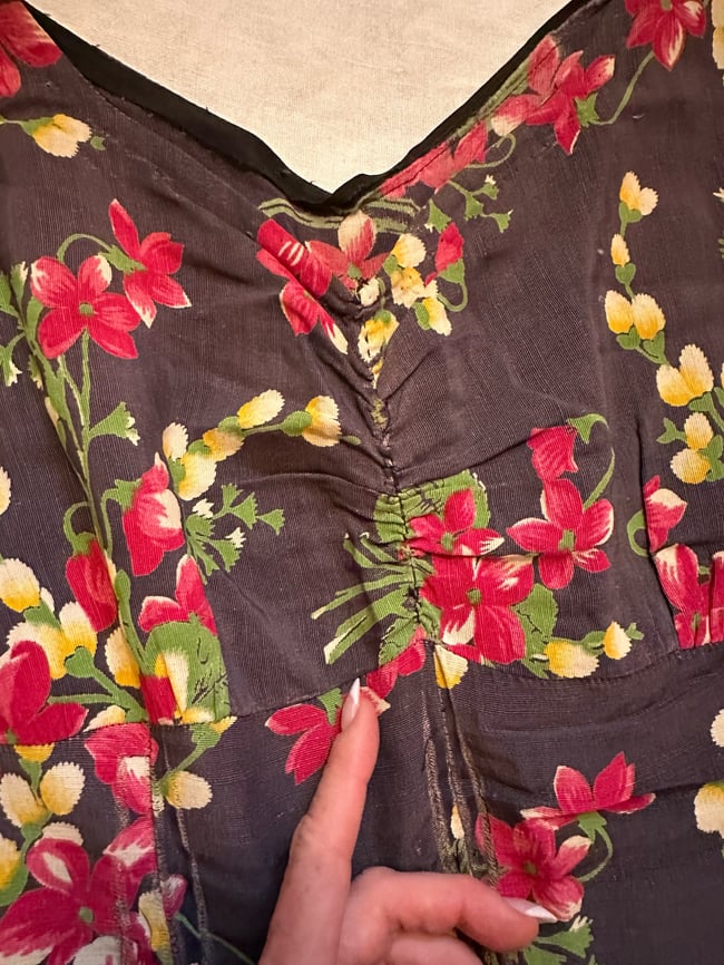 1930s taffeta FLAMENCO gown