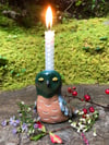 Teal Candle Owl
