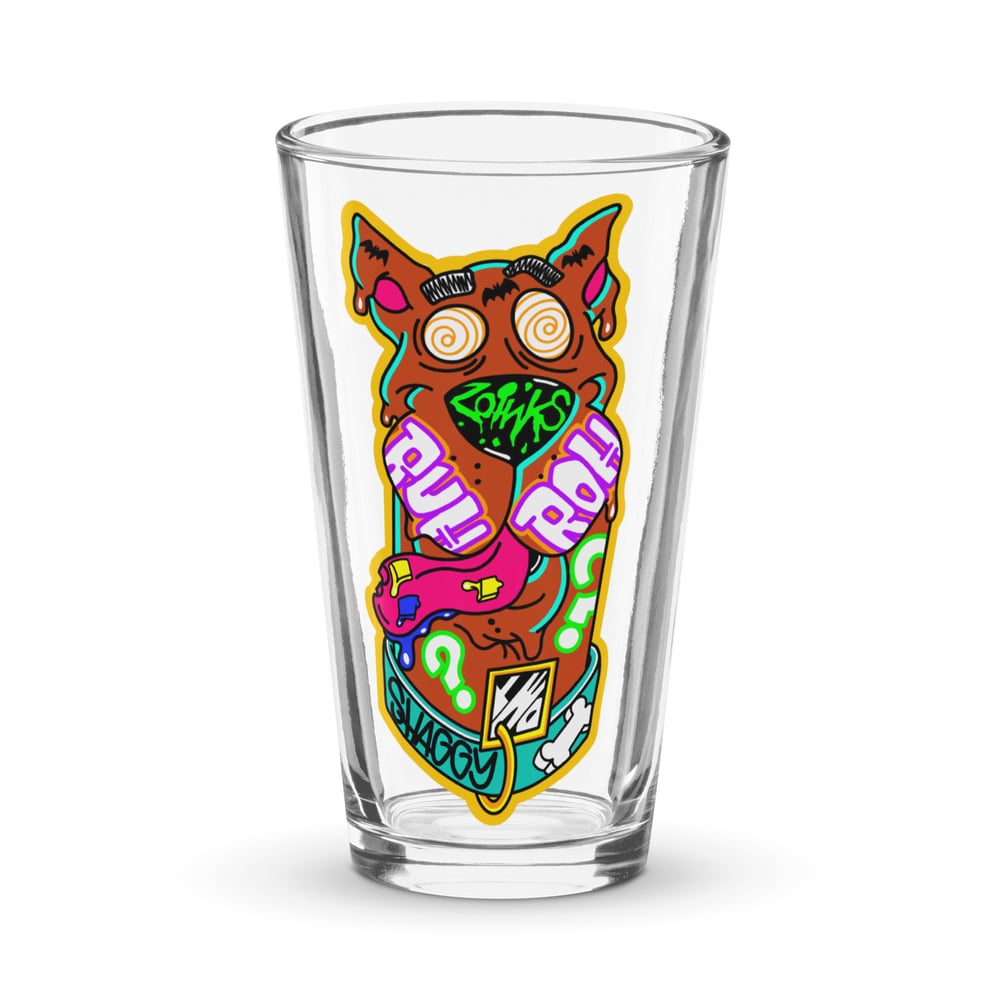 Ruh Roh Shaker pint glass