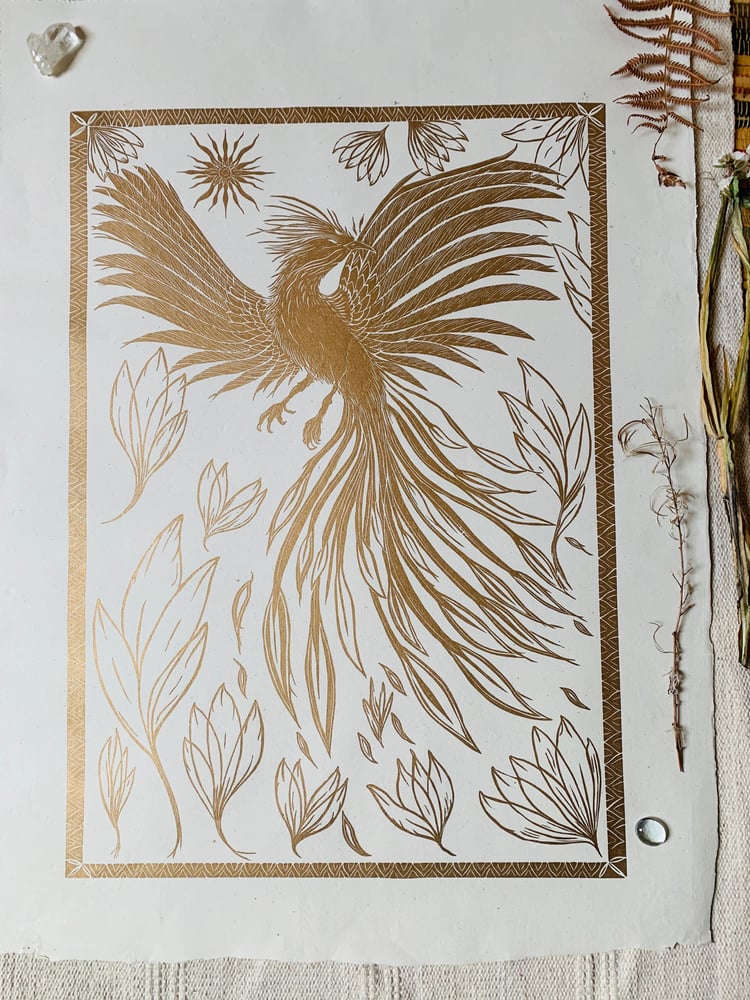 Image of Phoenix on cream hemp